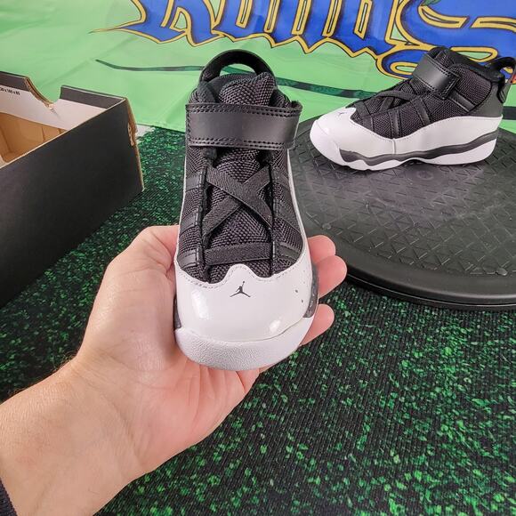 Jordan 6 Rings "Black/University Red/White" Toddler Boys' Shoe-323420 067 Sz 9c - Picture 2 of 9